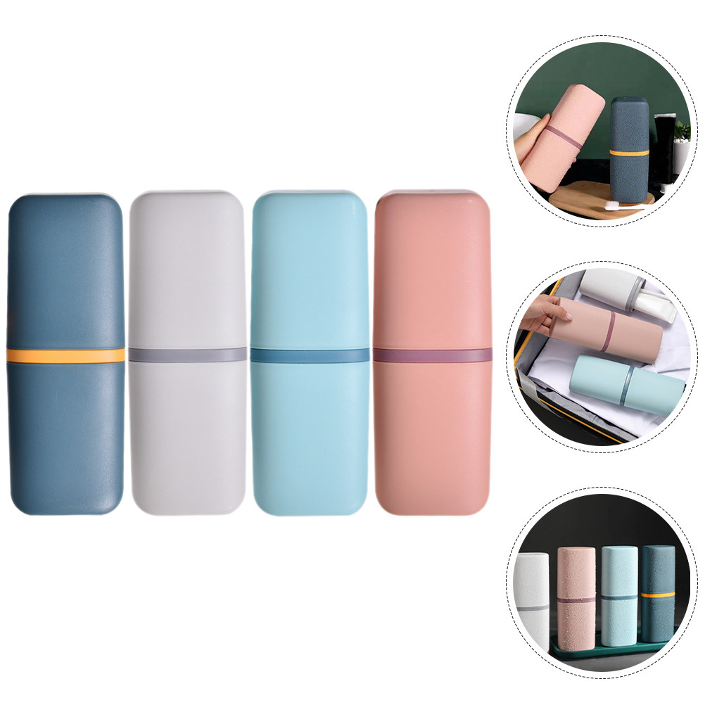 Toothbrush Holder Set - 4Pcs Portable Toothbrush Organizer Travel Toothpaste