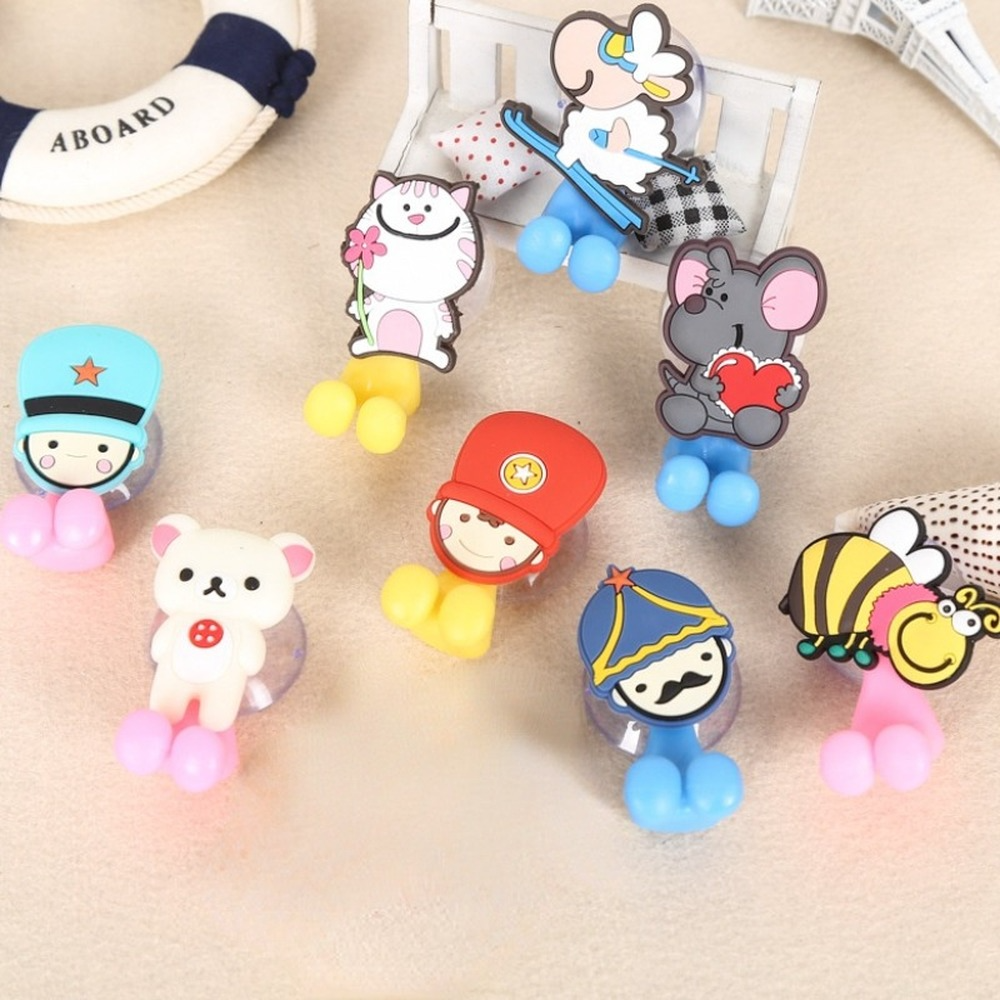 Toothbrush Holder Set - Cartoon Sucker Toothbrush Holder Suction Hooks