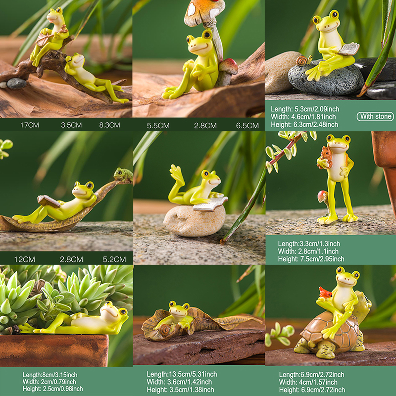 Home Center Bathroom Accessories - Resin Funny Frog Figurines For Interior
