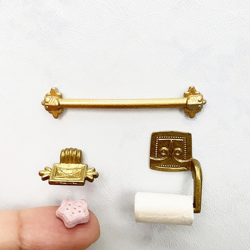 Home Center Bathroom Accessories - ●1/12 Dollhouse Simulation Paper Towel Rack