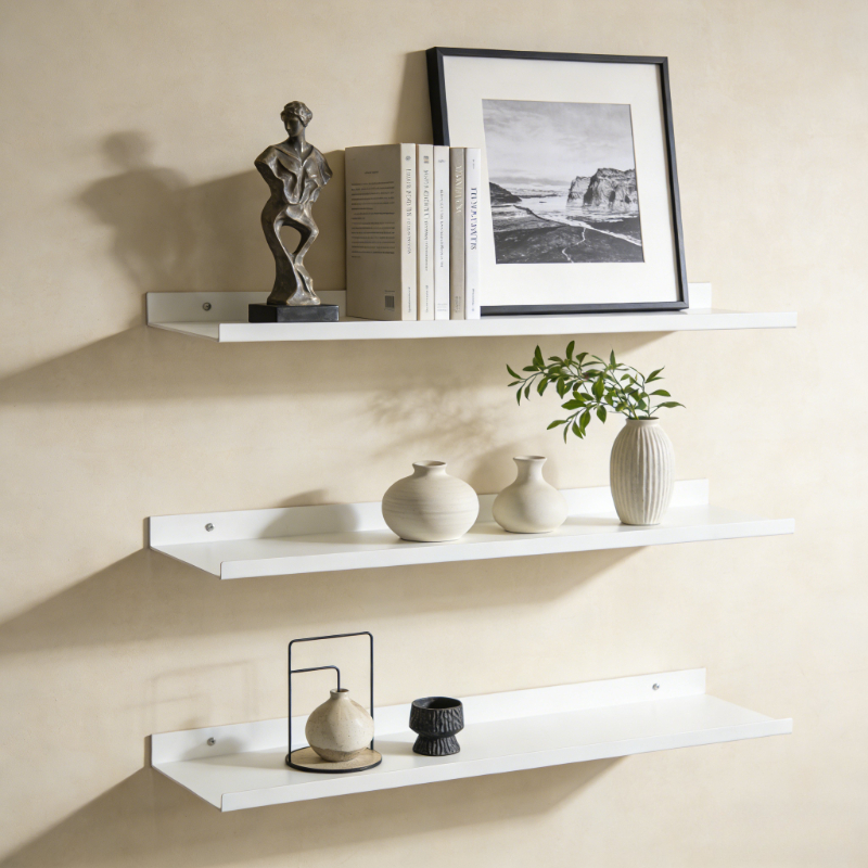 Home Center Bathroom Accessories - Metal Floating Shelves Wall Mounted Storage