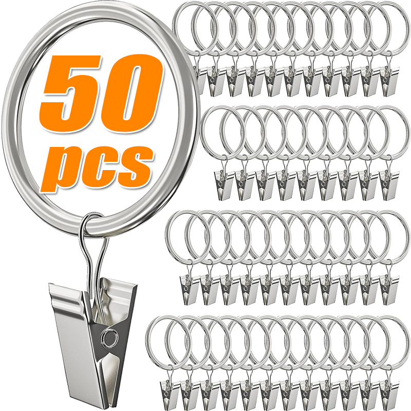 Home Center Bathroom Accessories - Metal Curtain Rod Clip with Rings
