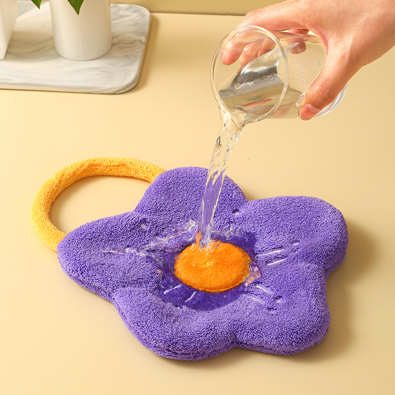 Cartoon Flower Hand Towel Soft - огляд і ціна Home Bathroom Sink