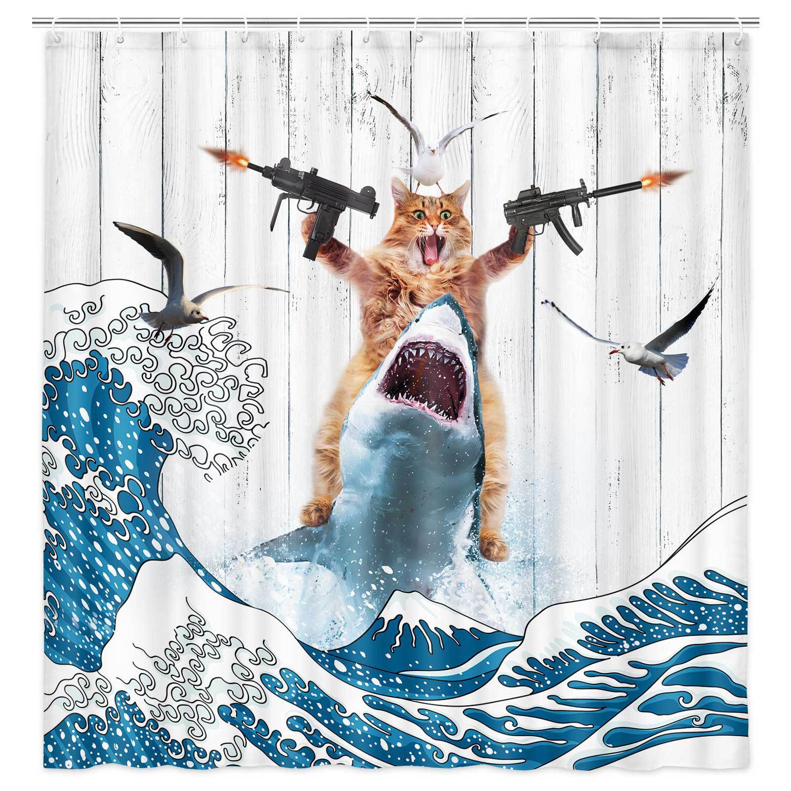 VIKAMA Shower Curtain Cat Funn - огляд і ціна Home Bathroom Partition
