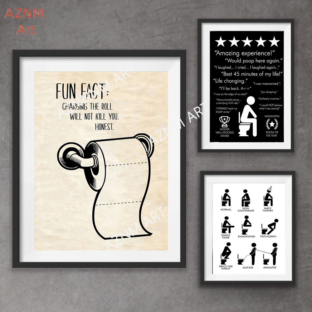Wall Art Canvas Painting Funny - огляд і ціна Home Bathroom Pictures
