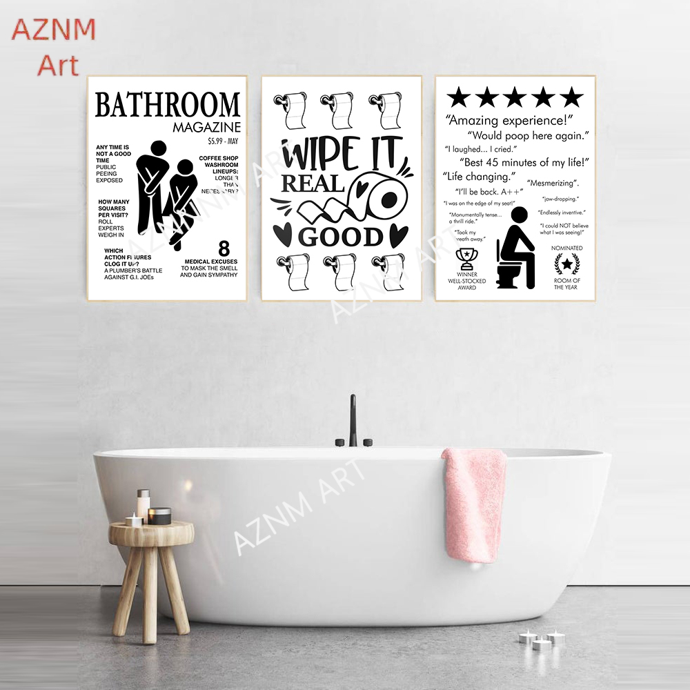 Wall Art Canvas Painting Funny - огляд і ціна Home Bathroom Pictures