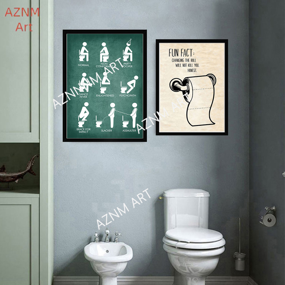 Wall Art Canvas Painting Funny - огляд і ціна Home Bathroom Pictures