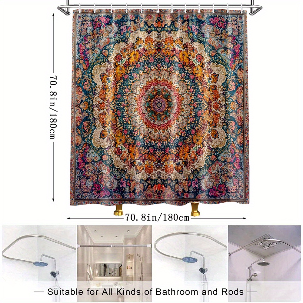 Shower Curtain Multi Sizes 2D  - огляд і ціна Home Bathroom Partition