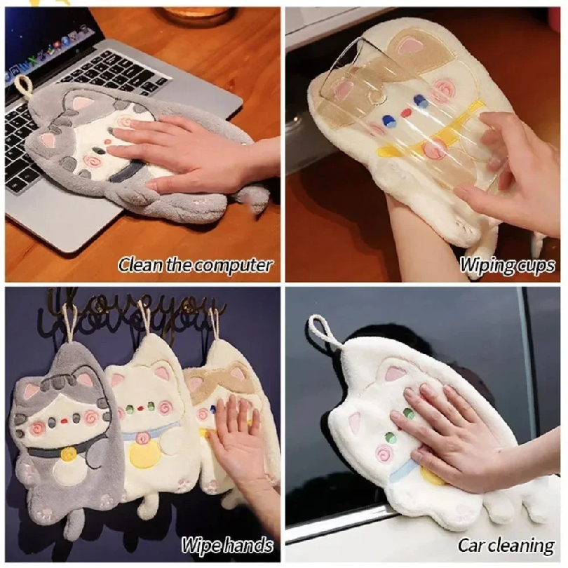 Cute Cat Hand Towel Quick Dryi - огляд і ціна Home Bathroom Cleaning