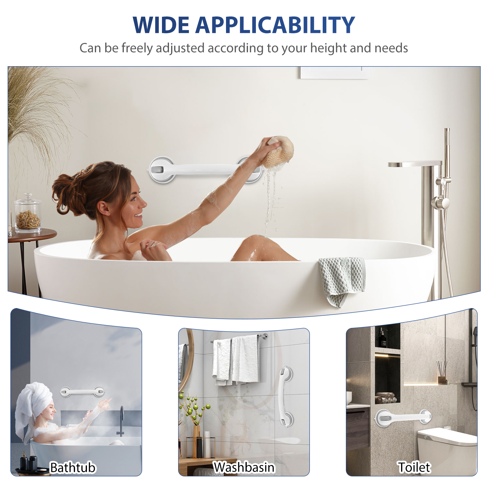 2Pcs Shower Handle Nonslip Sho - огляд і ціна Home Bathroom Grab Bar