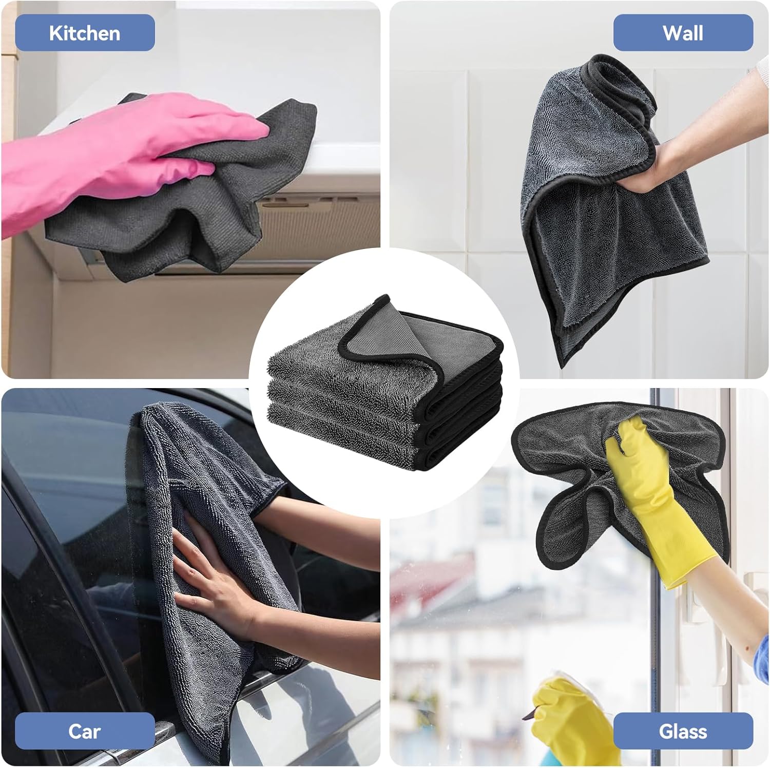 3-Pack Microfiber Cleaning Clo - огляд і ціна Home Bathroom Cleaning