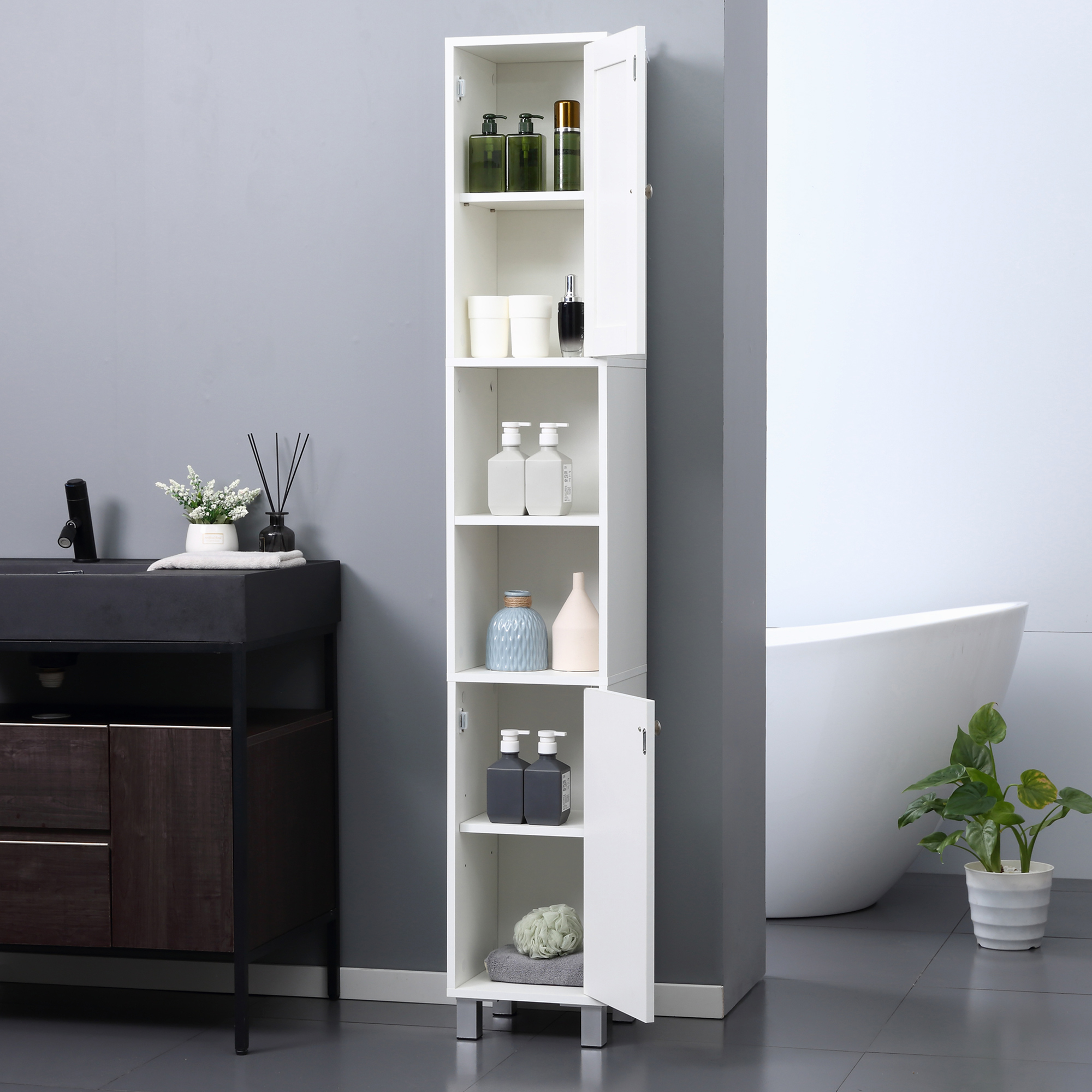 Kleankin Tall Bathroom Storage - огляд і ціна Home Bathroom Furniture