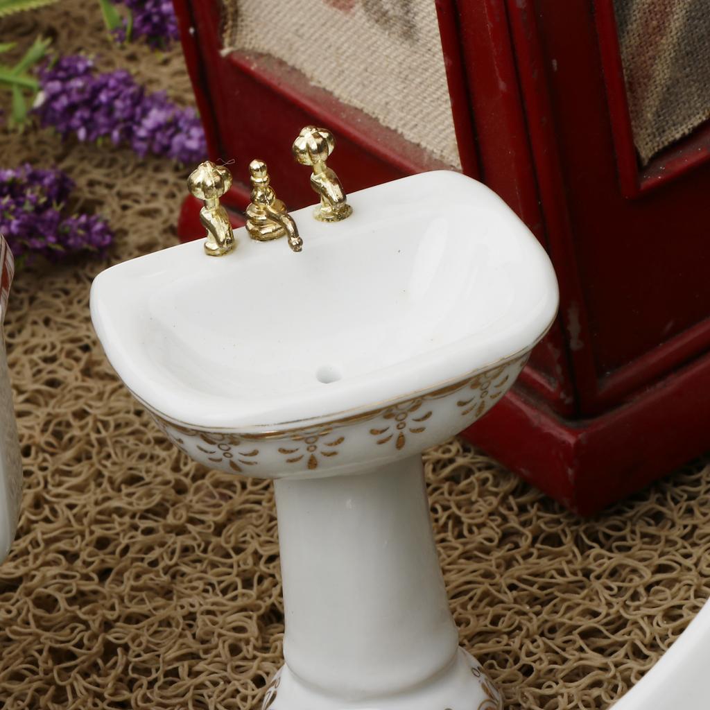 Ceramic Dollhouse Bathroom Set - огляд і ціна Home Bathroom Sink