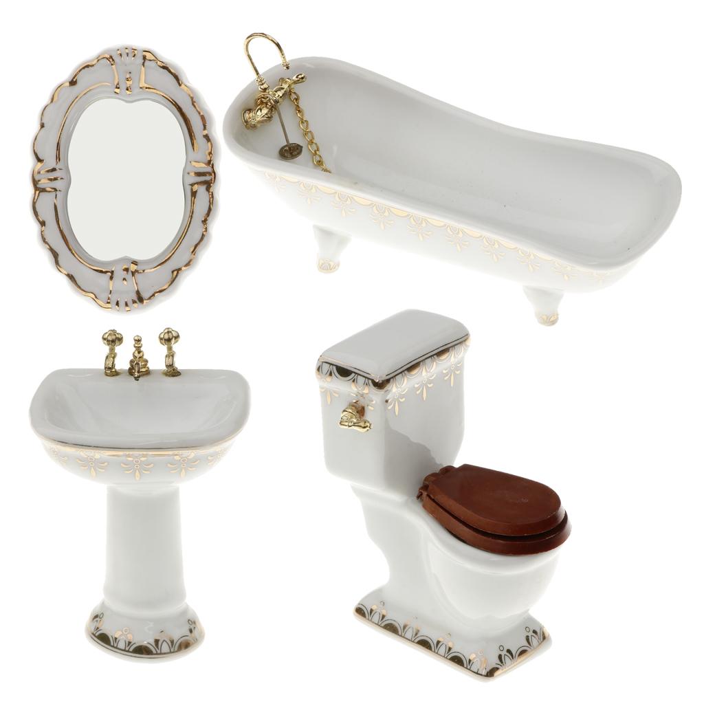 Ceramic Dollhouse Bathroom Set - огляд і ціна Home Bathroom Sink