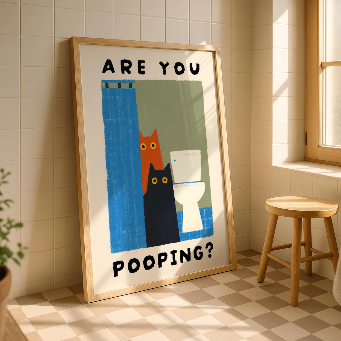Are You Pooping Cat Print – Fu - огляд і ціна Home Bathroom Pictures