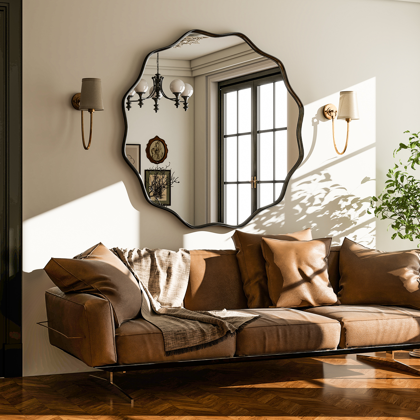 Wavy Round Bathroom Mirror Dec - огляд і ціна Home Bathroom Furniture
