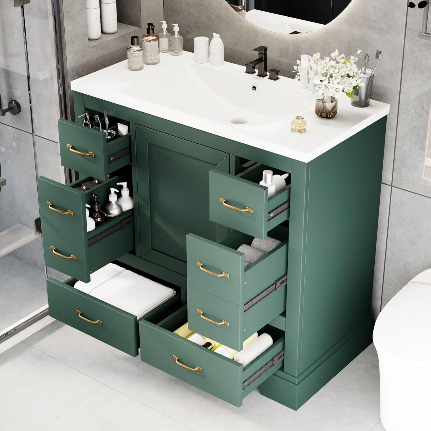 36in Bathroom Vanity Cabinet w - огляд і ціна Home Bathroom Sink