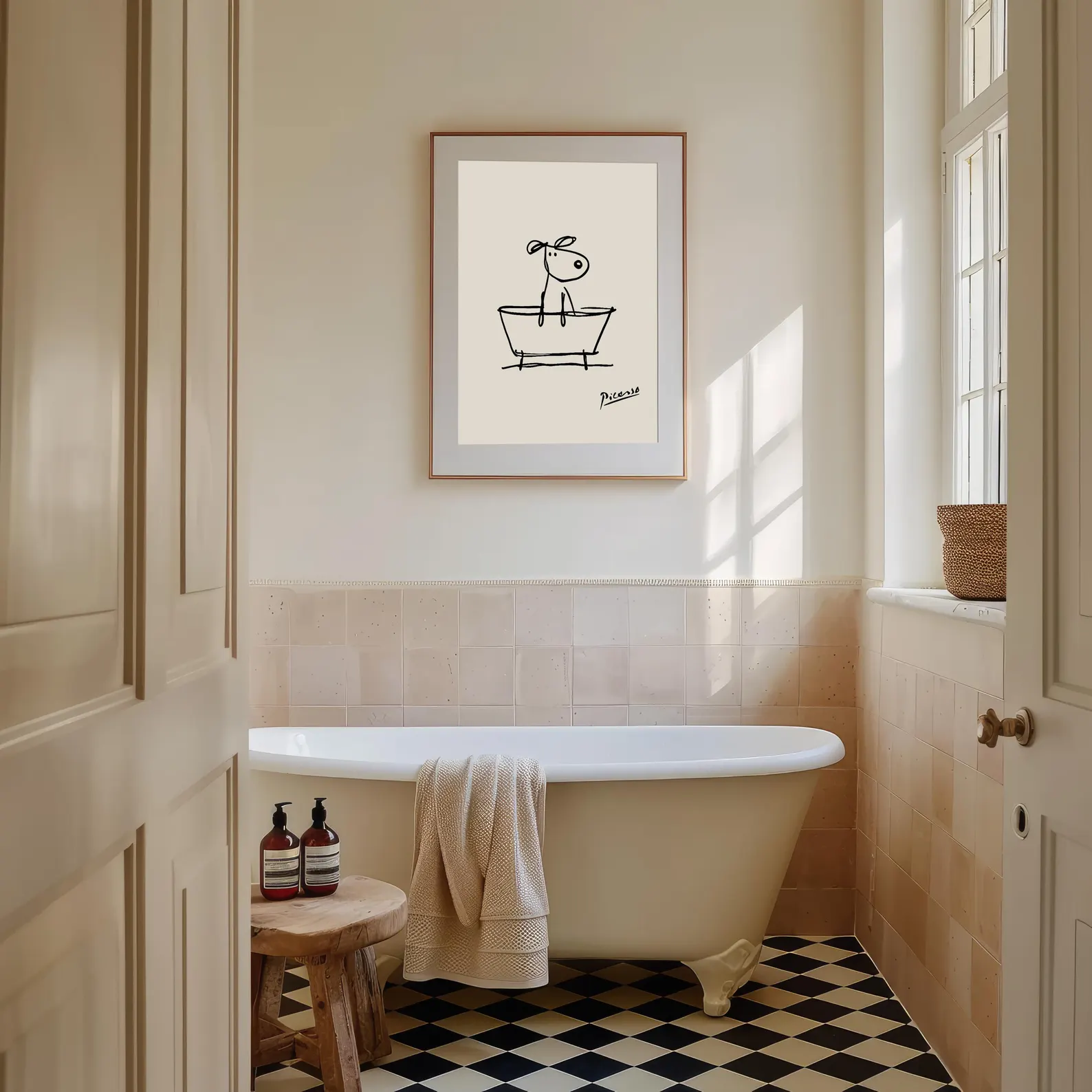Dog in a Bathtub Wall Art Prin - огляд і ціна Home Bathroom Pictures