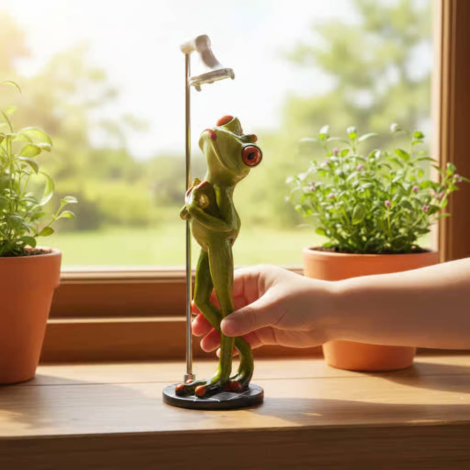 Showering Frog Figurine Novelt - огляд і ціна Home And Bathroom