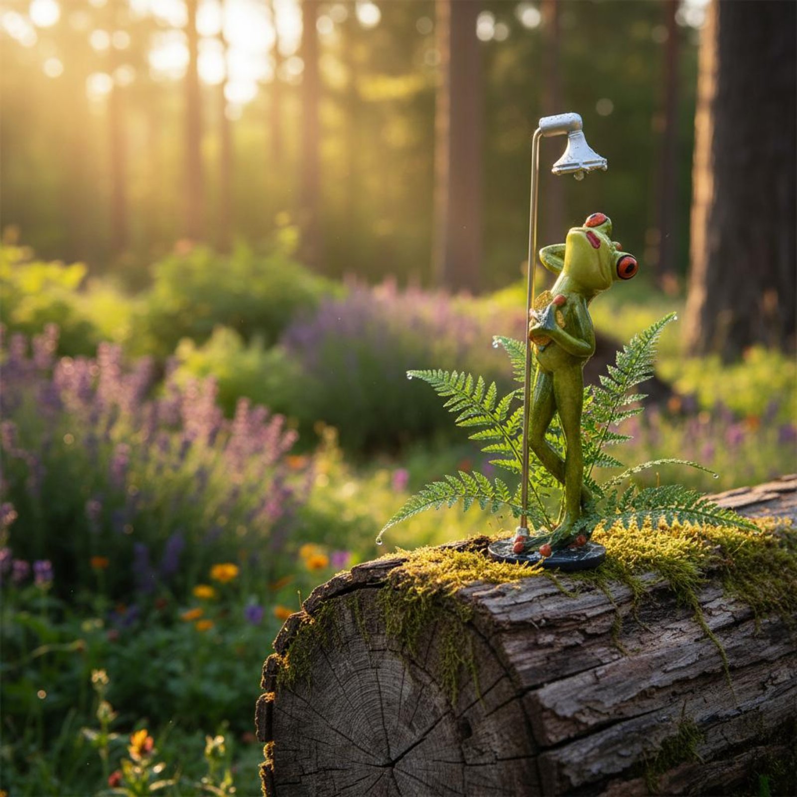 Showering Frog Figurine Novelt - огляд і ціна Home And Bathroom