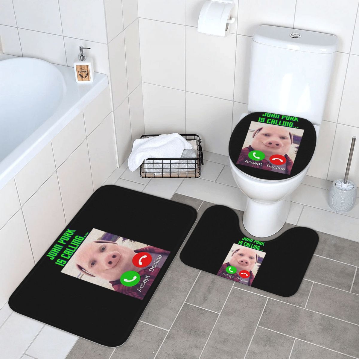 John Pork Is Calling 3 Pcs Bat - огляд і ціна Home Bathroom Called