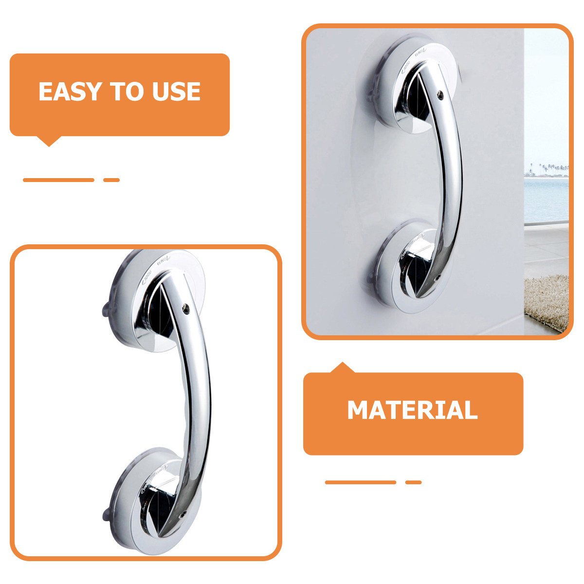 Heavy Duty Suction Shower Hand - огляд і ціна Home Bathroom Grab Bar