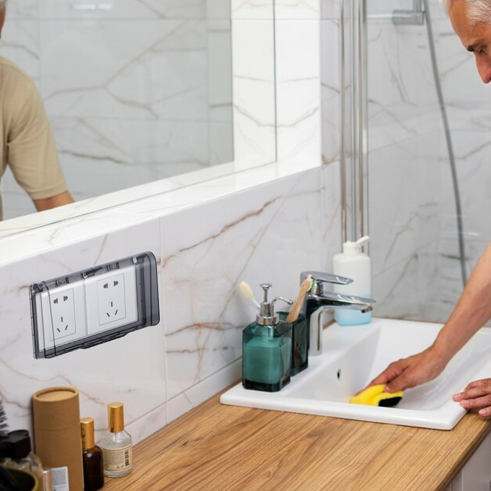 Home Three-Gang Waterproof Soc - огляд і ціна Home Outlet Bathroom
