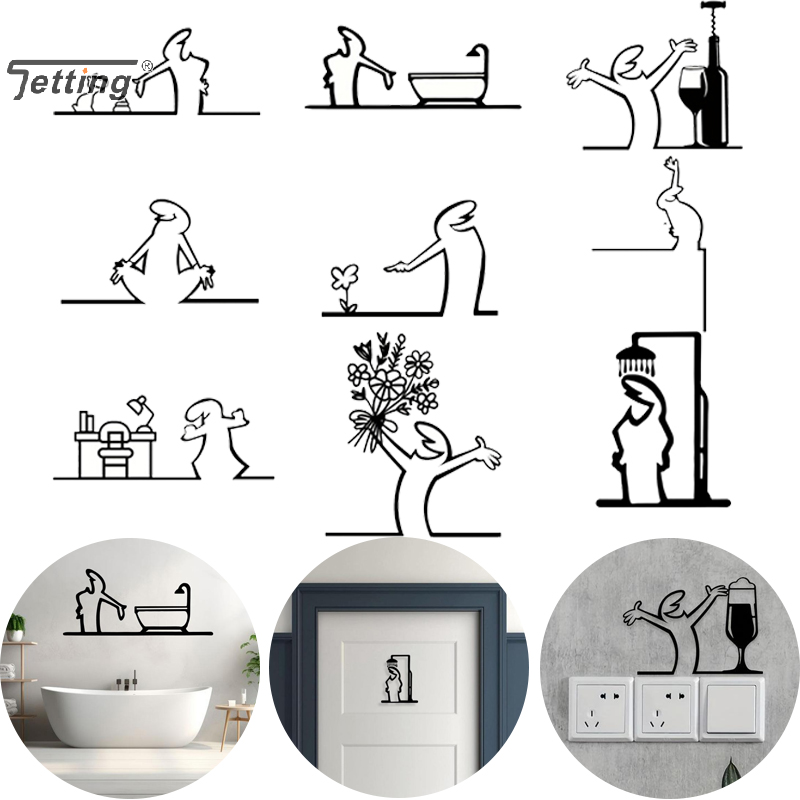 Black Shower Figure Wall Decor - огляд і ціна Jet Home Bathroom