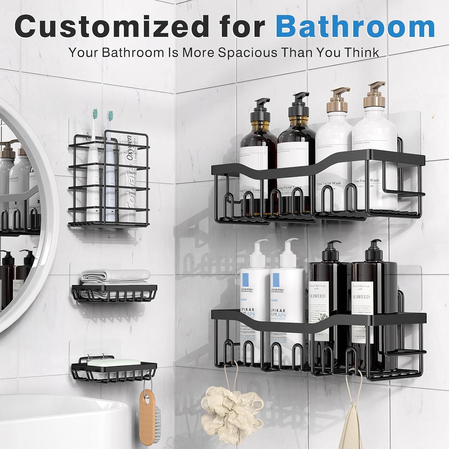 5-Pack Rustproof Stainless Ste - огляд і ціна Home Essentials Bathroom Organizer