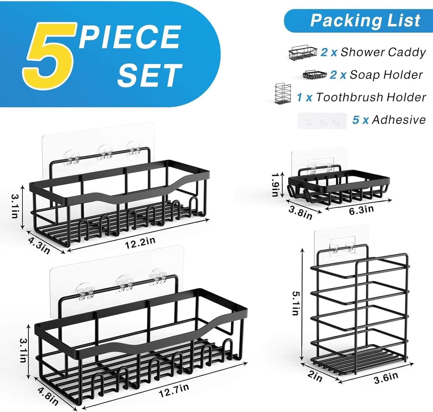 5-Pack Rustproof Stainless Ste - огляд і ціна Home Essentials Bathroom Organizer