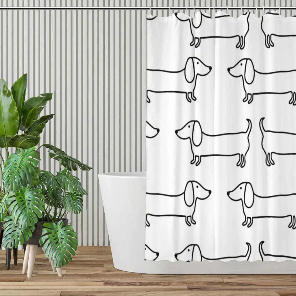 Dachshund Black White Bathroom - огляд і ціна Home Bathroom Partition