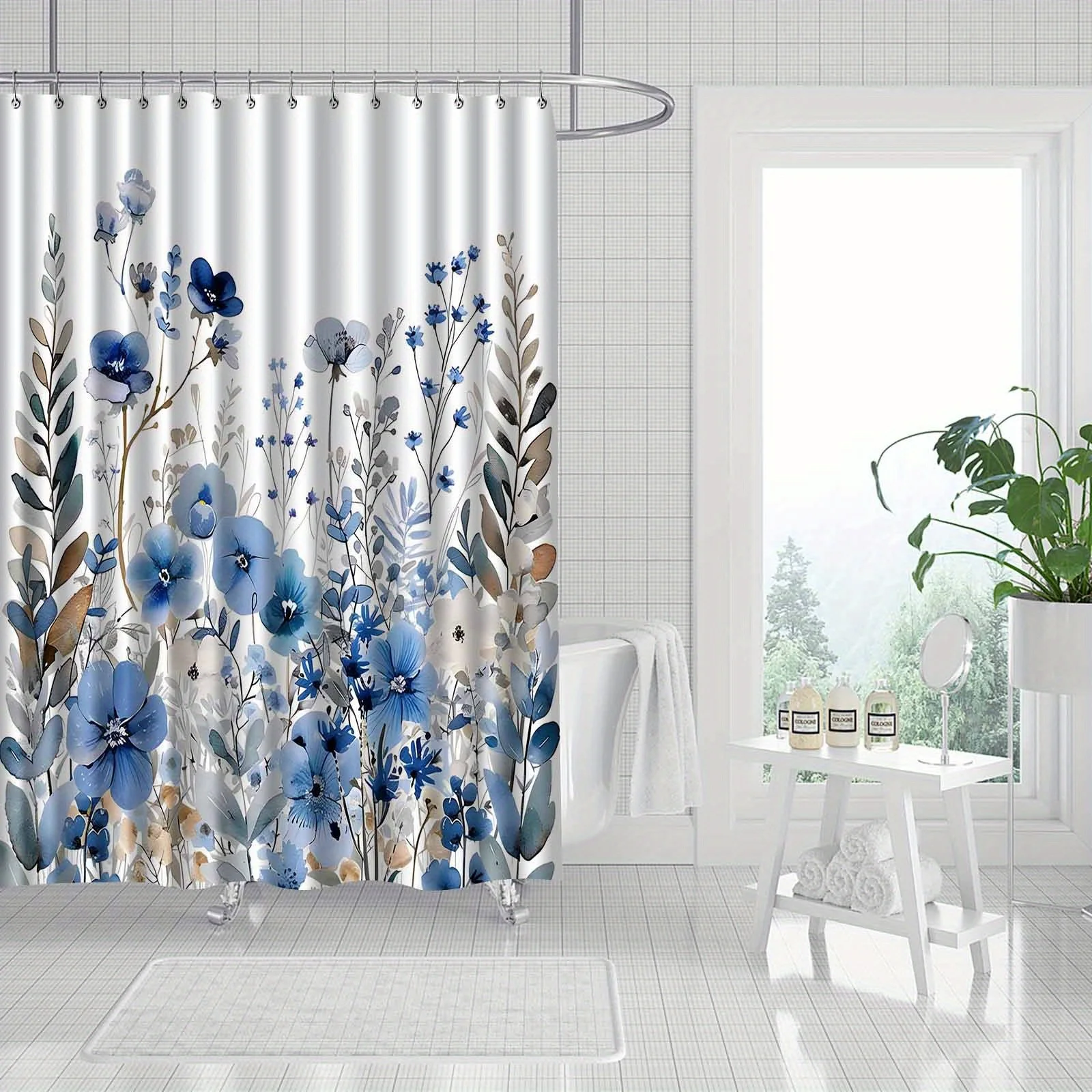 Watercolor Floral Plant Shower - огляд і ціна Home Bathroom Partition