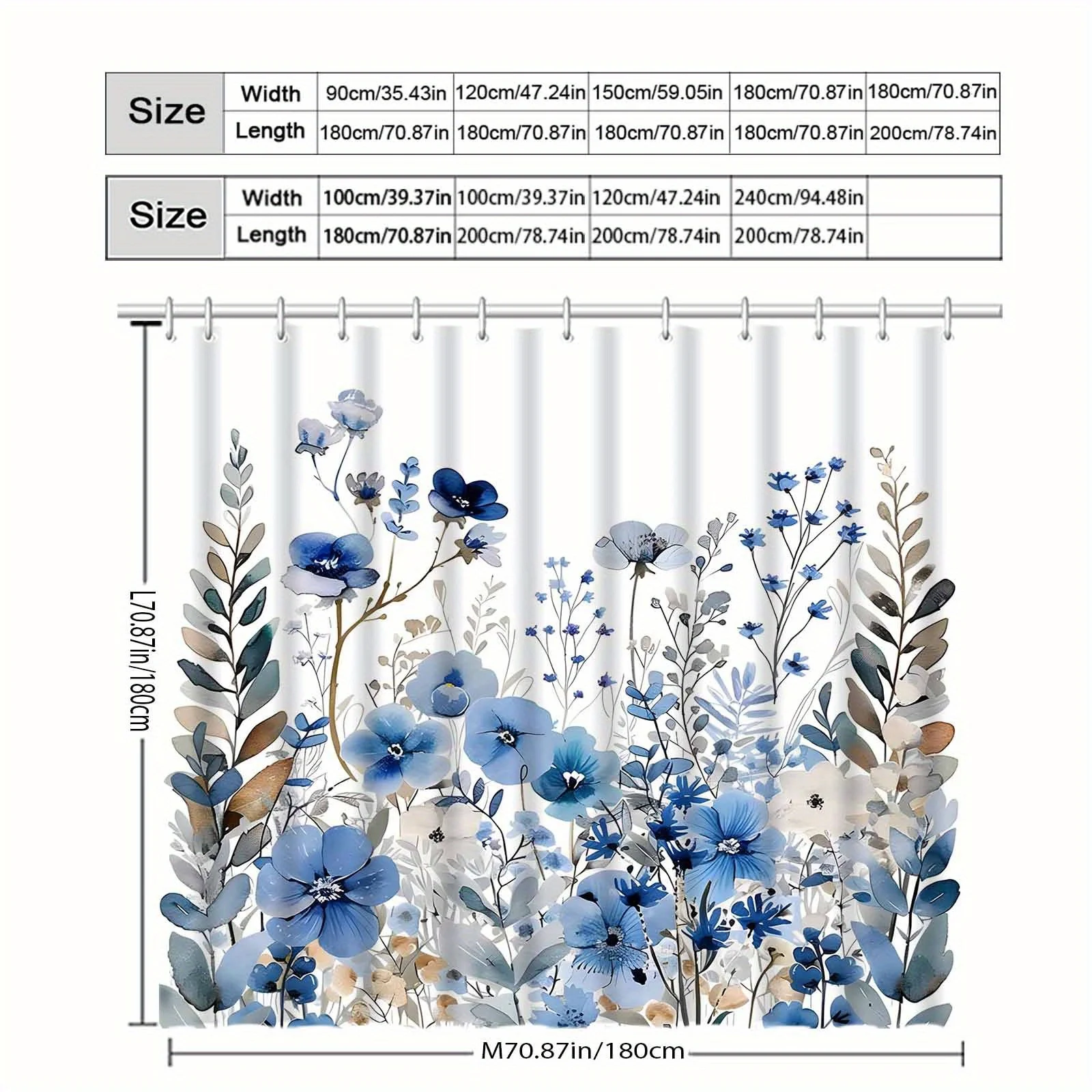 Watercolor Floral Plant Shower - огляд і ціна Home Bathroom Partition