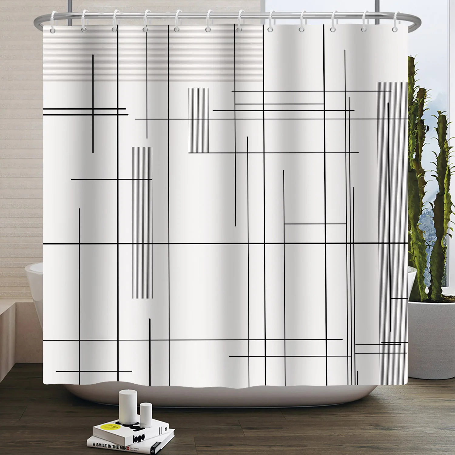 Simple Line Pattern Shower Cur - огляд і ціна Home Bathroom Partition