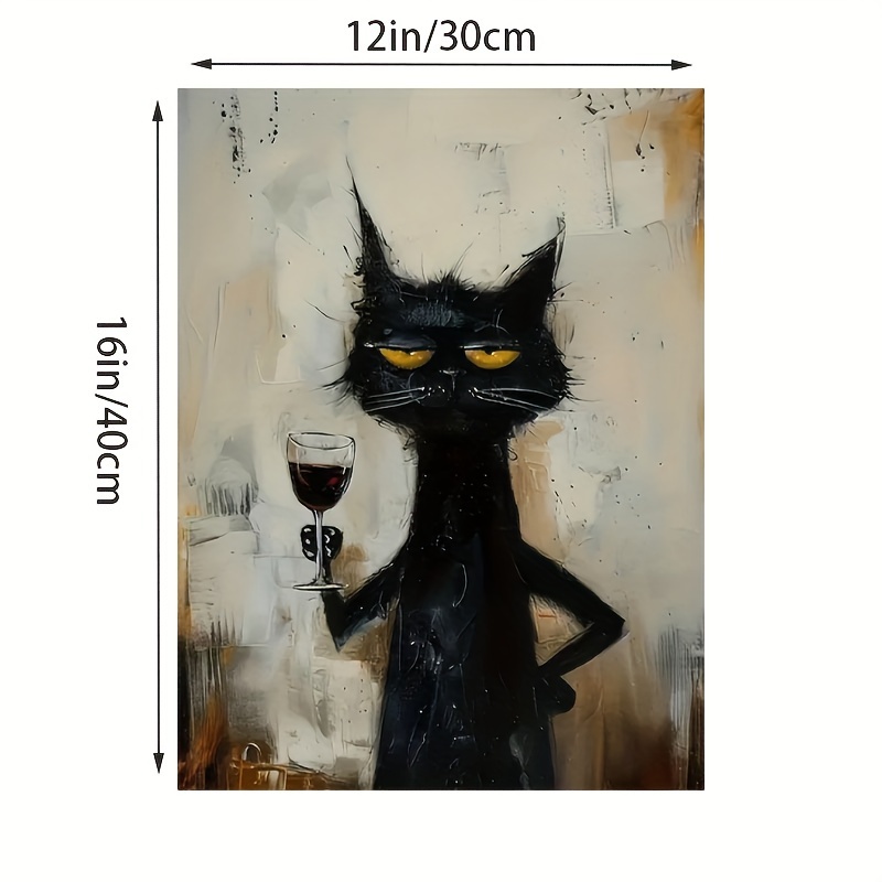 Chic Black Cat Art Canvas Prin - огляд і ціна Home Bathroom Pictures